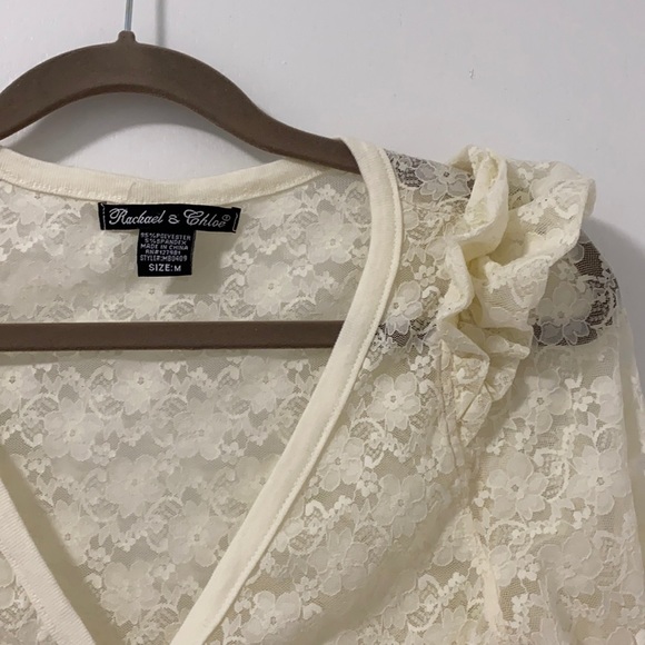 Cream Lace Cardigan - Picture 2 of 4